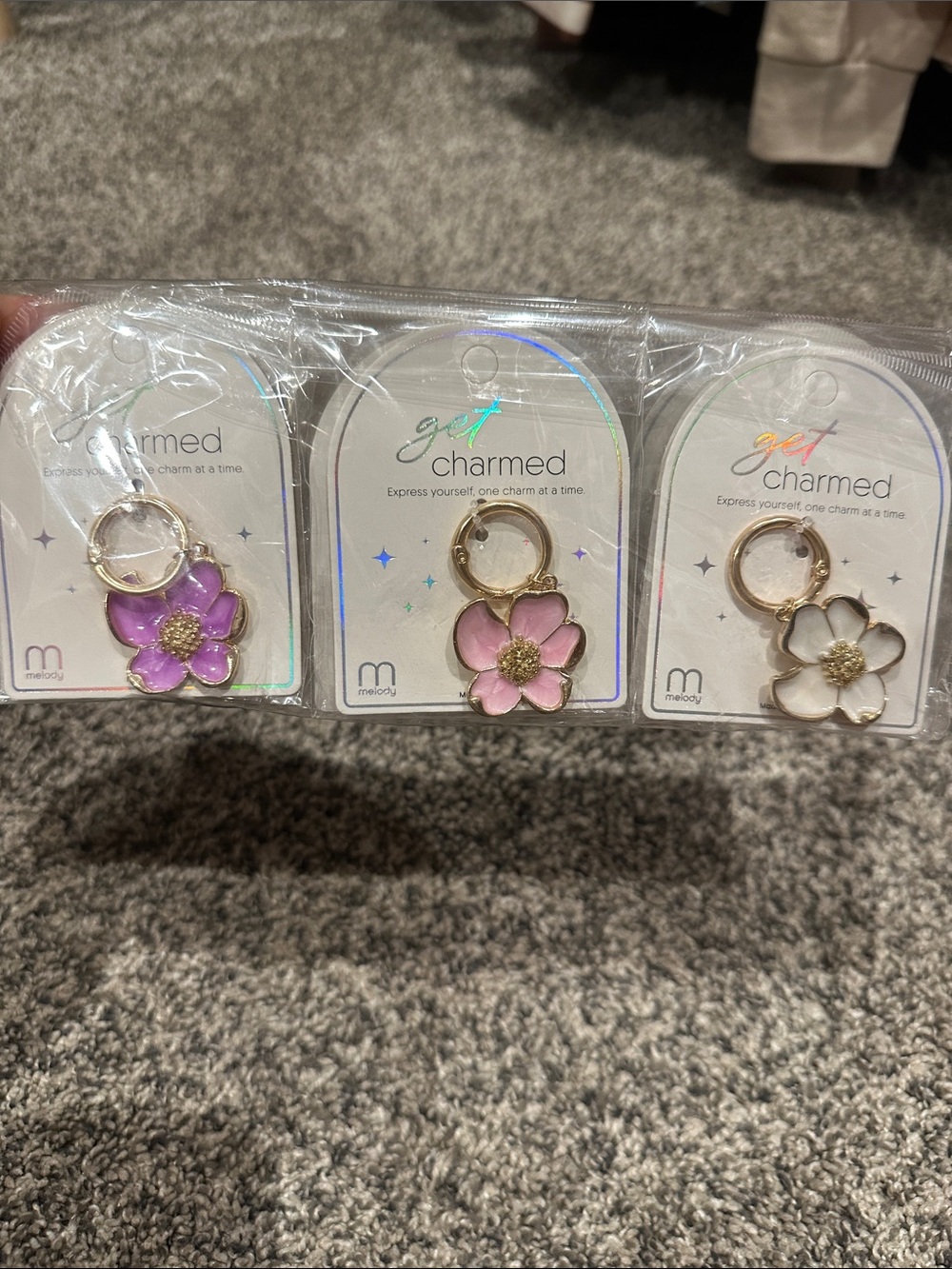 12 Floral Enamel Keyring - Assorted Colors